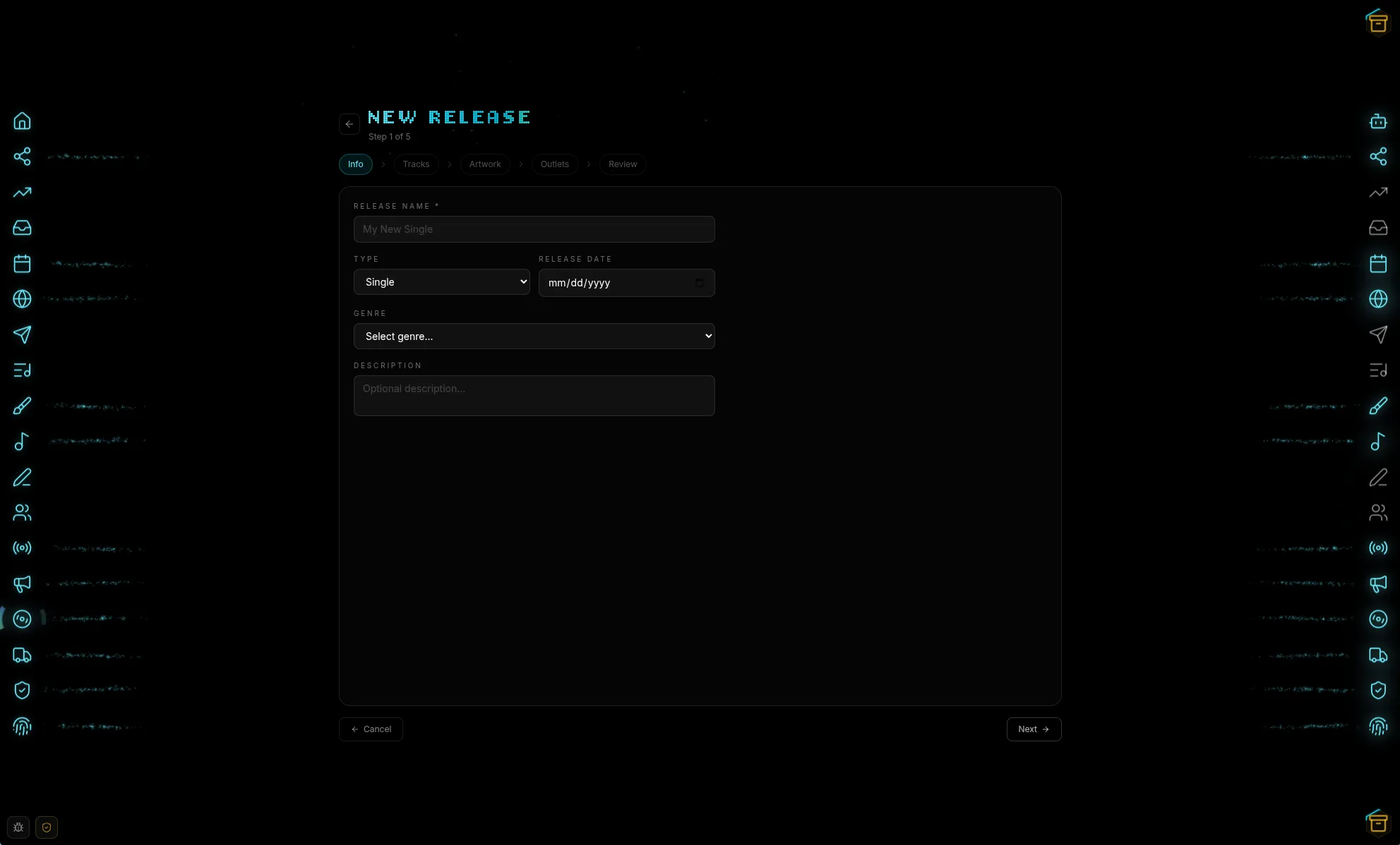 New release wizard with distribution settings
