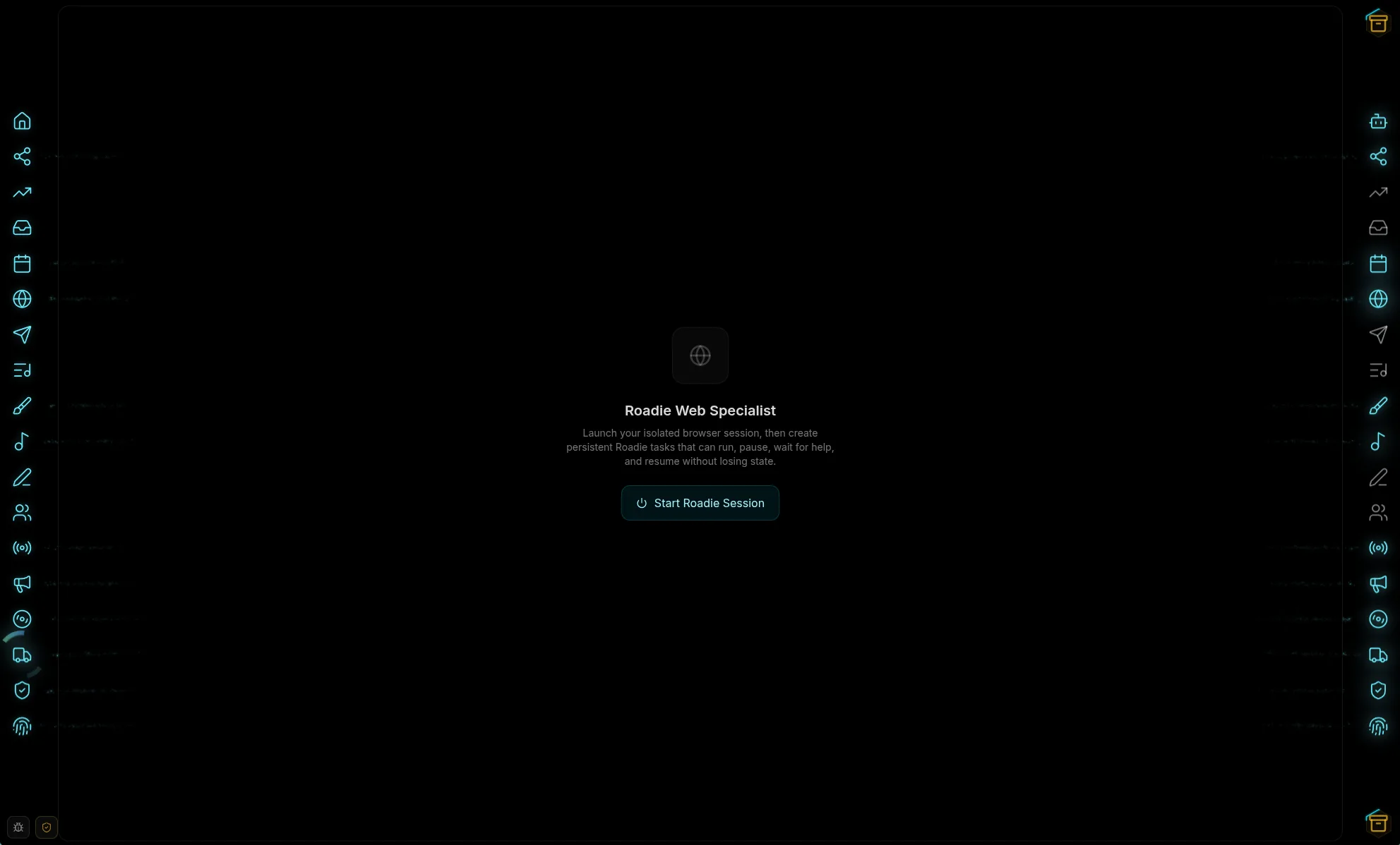 Roadie AI outreach agent session interface